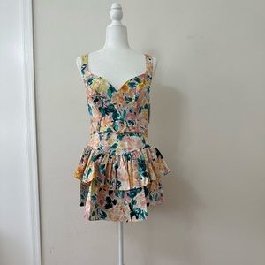 New With Tags NWT For Love & Lemons Floral Mini Dress